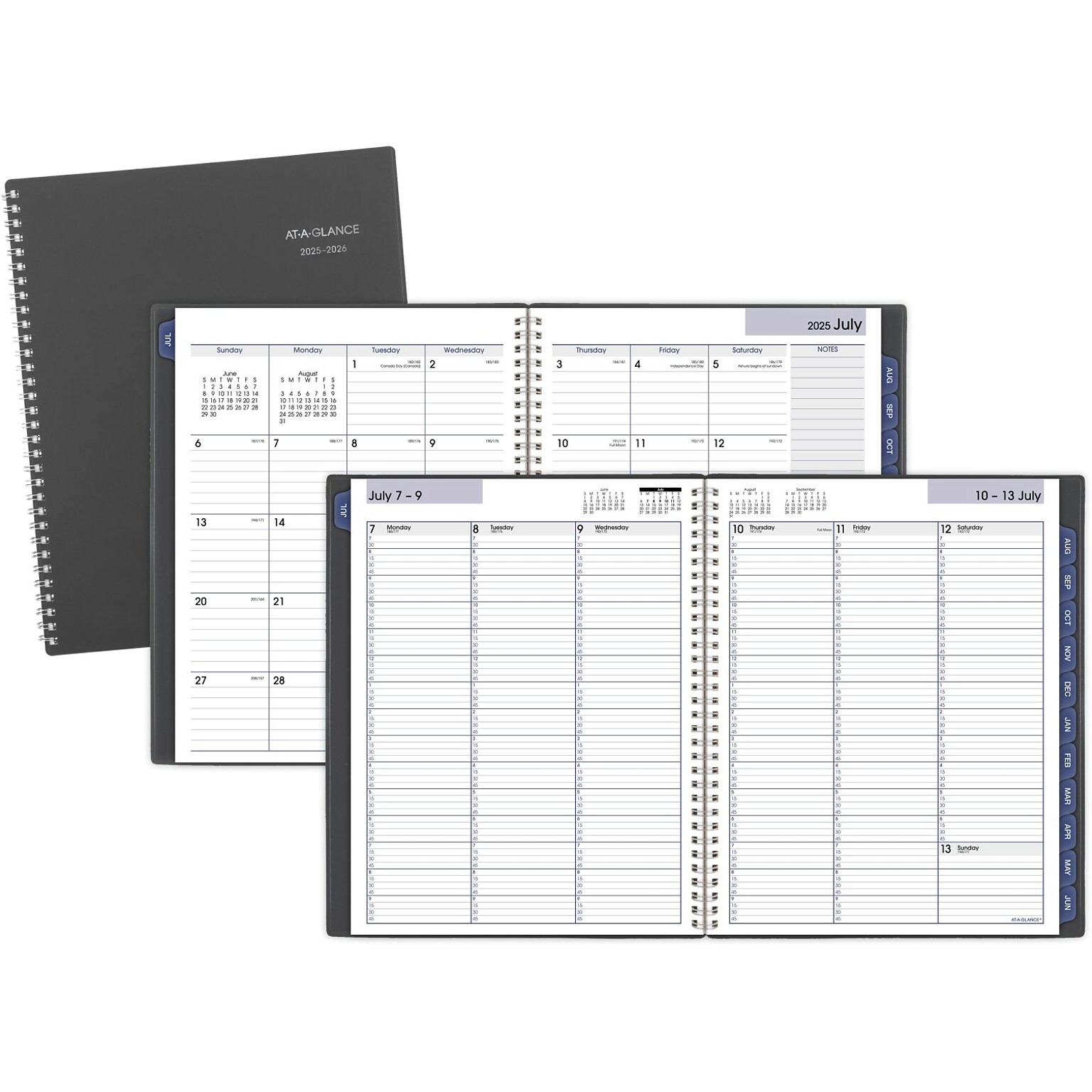 2025-2026 AT-A-GLANCE DayMinder 8.5 x 11 Academic Year Weekly & Monthly Planner, Plastic Cover, Charcoal (AYC520-45-26)