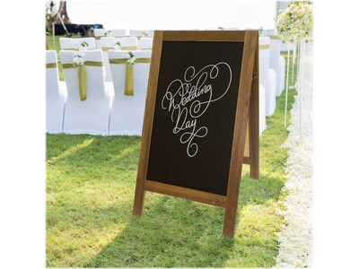 Excello Global Products Indoor/Outdoor A-Frame Sidewalk Sign, 22.8" x 40", Black/Brown (GPP-0001-S)