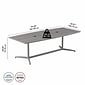 Bush Business Furniture 96W x 42D Boat Shaped Conference Table with Metal Base, Platinum Gray (99TBM96PGSVK)