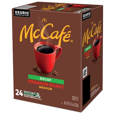 McCafe Premium Roast Decaf Coffee Keurig® K-Cup® Pods, Medium Roast, 24/Box (5000358125)