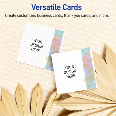 Avery Floral Design Matte Blank Card, White, 90/Pack (S00-EVM)