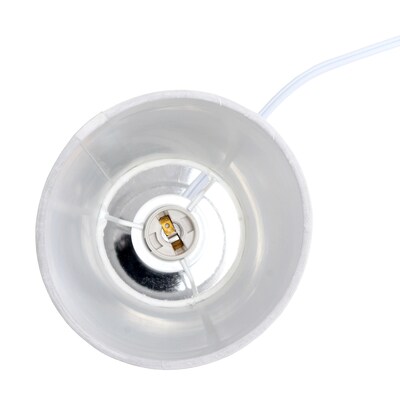 Creekwood Home Chrome Slanted 12.4" LED Table Lamp, White (CWT-1012-WH)