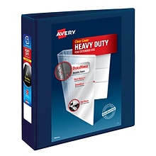 Avery Heavy Duty 2 3-Ring View Binders, One Touch EZD Ring, Navy Blue (79802)
