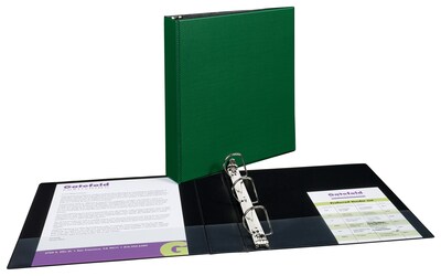 Avery 1 1/2" 3-Ring Non-View Binders, Slant Ring, Green (27353)