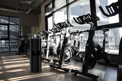 Gritt Commerical Wipe Dispenser Station with 7-Gallon Built-in Trash Can, Black (GRI509-BLK)