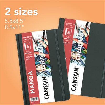 Canson Graduate Manga 8.5" x 11" Mixed Media Sketch Book, 40 Sheets/Book (MCX31200L036)