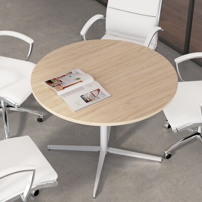 Bush Business Furniture 42"W Round Conference Table, Natural Elm (99XTB42RNE)