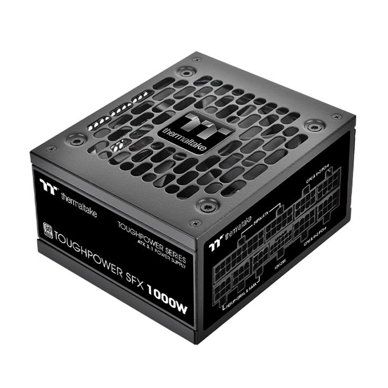 Thermaltake Toughpower SFX Platinum 1000W ATX 3.1 80 PLUS Platinum Internal Power Supply, Black (PSSTP1000FNFAPU)