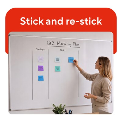 Staples Sticky Notes, 3" x 3", Watercolor Colors, 2400 Sheets – Decorative Self-Stick Notes for Messages, Planning & Journaling