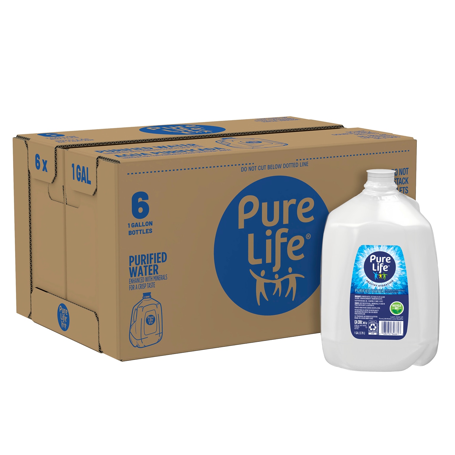 Pure Life Purified Water, 1 Gal., 6 Bottles/Carton (11476370)