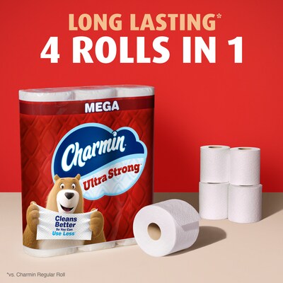 Charmin Ultra Soft Mega Toilet Paper, 2-ply, White, 224 Sheets/Roll, 12 Rolls/Case (88135/61789)