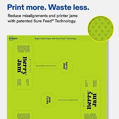 Avery Laser/Inkjet Sealing Labels, 5-1/8" x 4", Bright Green, 120 Labels/Box (19479370714)