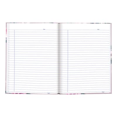 Blueline Fashion Hard Cover Index Notebook, 7.25" x 9.25", College Ruled, 96 Sheets, Lavender Floral (A9.02)
