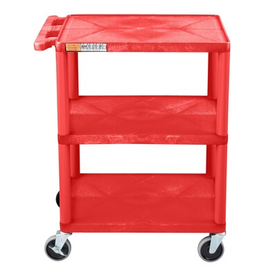 Luxor ENDURA 3-Shelf Utility Cart, Red (HE34-RD)