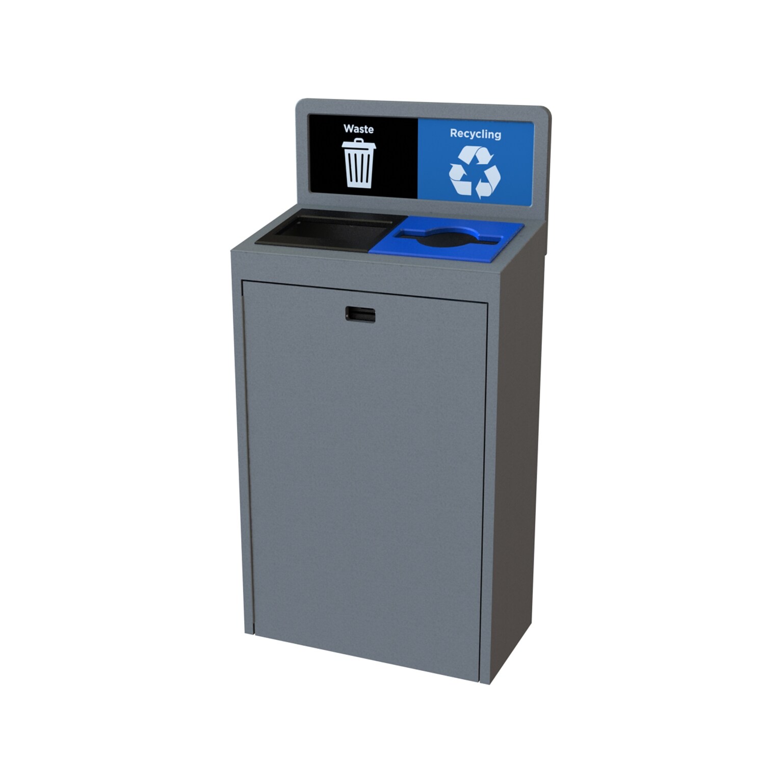 CleanRiver TIM Plastic Dual-Stream Recycling Station, 22 Gallon, Gray (TIM22-WR-GY)