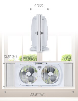 Black & Decker 9" Twin Window Fan, 2-Speed, White (BFW9M)
