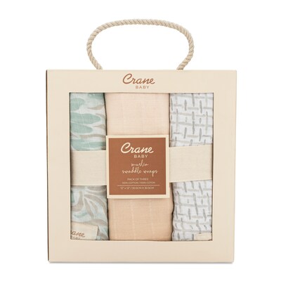 Crane Baby Cove Swaddle Set, 3-Piece, Beach Life (BC-160SWS-1)