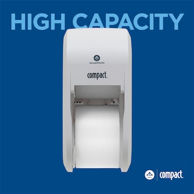 Georgia-Pacific Compact 2-Roll Vertical Coreless Toilet Paper Dispenser, White (56767A)