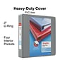 Staples® Heavy Duty 2" 3 Ring View Binder with D-Rings, Gray (ST56330-CC)