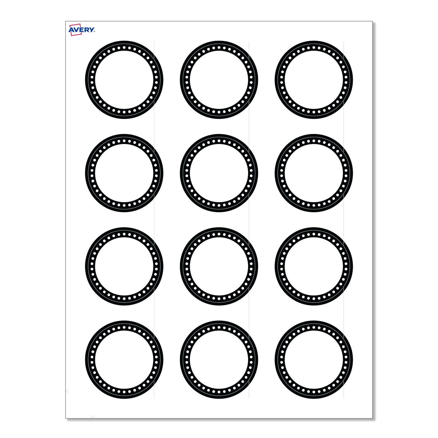 Avery Laser/Inkjet Circle Multipurpose Labels, 2 Dia., White, 120/Pack (S00D26)