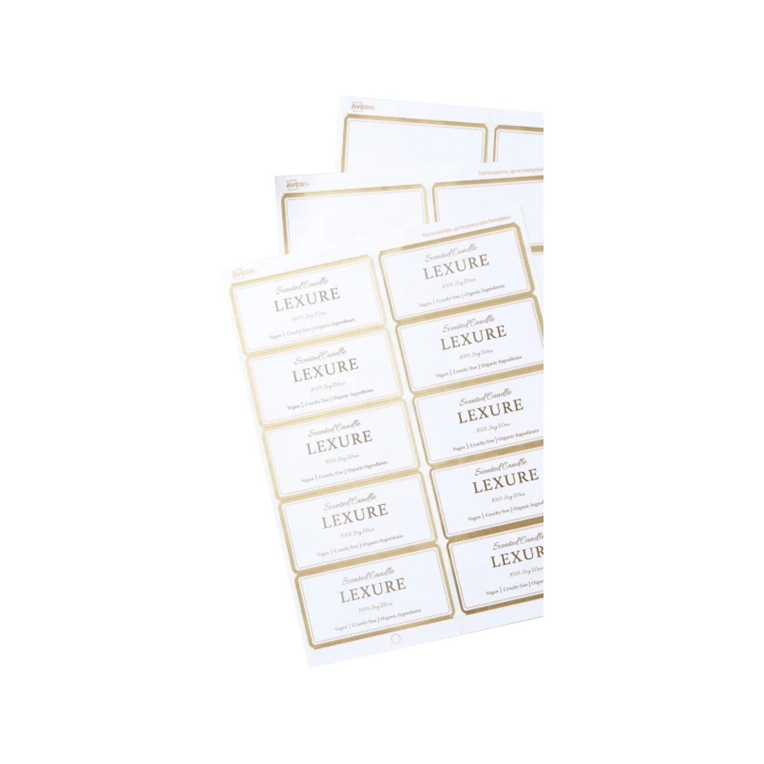 Avery Laser/Inkjet Shipping Labels, 2 x 4, White with Metallic Gold Borders, 100 Labels/Pack (6541)