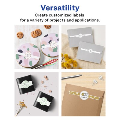 Avery Laser/Inkjet Decorative Edge Multipurpose Labels, 1.5" x 7.75", White, 125 Labels/Pack (94118)