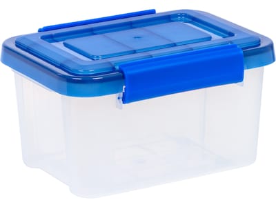 Iris WeatherPro 6.5 qt. Latch Lid Storage Bin, Clear/Blue (500198)