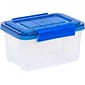 Iris WeatherPro 6.5 qt. Latch Lid Storage Bin, Clear/Blue (500198)