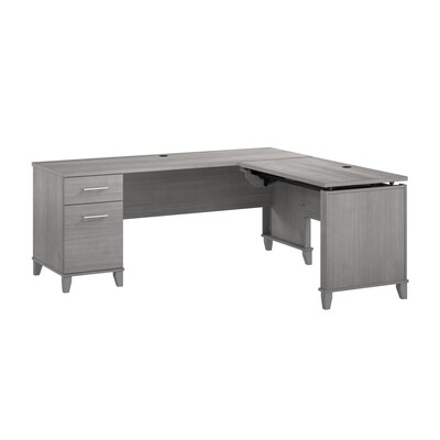 Bush Furniture Somerset 72W 3 Position Sit to Stand L Shaped Desk, Platinum Gray (SET014PG)