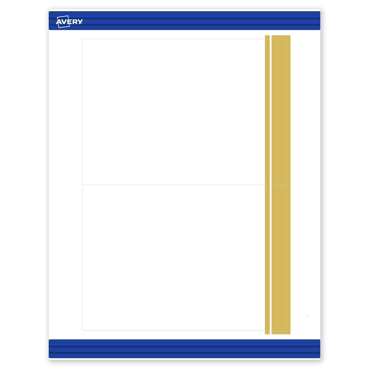 Avery Gold Double-Dipped Edge Matte Blank Card, White, 20/Pack (S00-DKK)