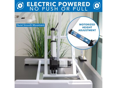 Mount-It! 38"W Electric Rectangular Adjustable Standing Desk Converter, White (MI-8012)