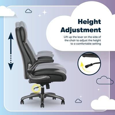 Serta Torrington Ergonomic Polyurethane Big & Tall Chair, 400 lb. Capacity, Black (52399-BLK)