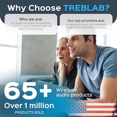 Treblab X-Smart AI Wireless Bluetooth Translation Earbuds, IPX5 Water Resistant, Black (X-Smart)