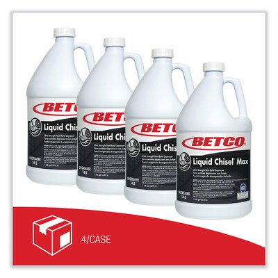 Betco Liquid Chisel Max Non-Butyl Degreaser, Characteristic Scent, 1 Gal. Bottle, 4/Carton (BET14504