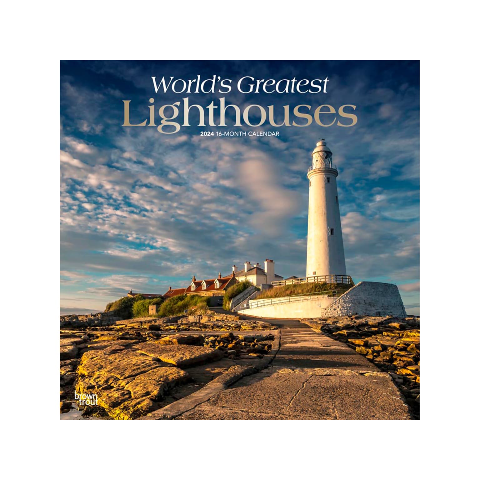 2024 BrownTrout Worlds Greatest Lighthouses 12 x 12 Monthly Wall Calendar (9781975465797)
