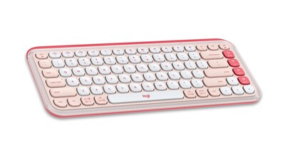 Logitech POP Icon Keys Wireless Keyboard, Rose/Off White (920-013049)