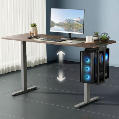 Mount-It! Heavy-Duty Clamp-On CPU Mount for Mid & Full Tower PCs, Holds up to 66 lbs., Matte Black (MI-7159)