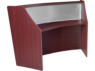 Regency Marque 72"W Curved Reception Desk Workstation, Mahogany (77310MH)