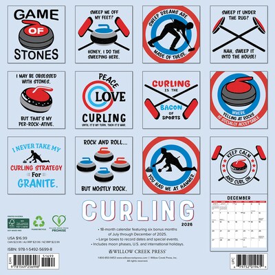 2026 Willow Creek Curling 12 x 12 Monthly Wall Calendar (56998)