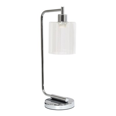 Creekwood Home Vintage Vantage 18.8" Minimalist Industrial Curved Arm Desk Lamp, Feit LED Bulb, Chrome (CWD-1014-CH-LB)