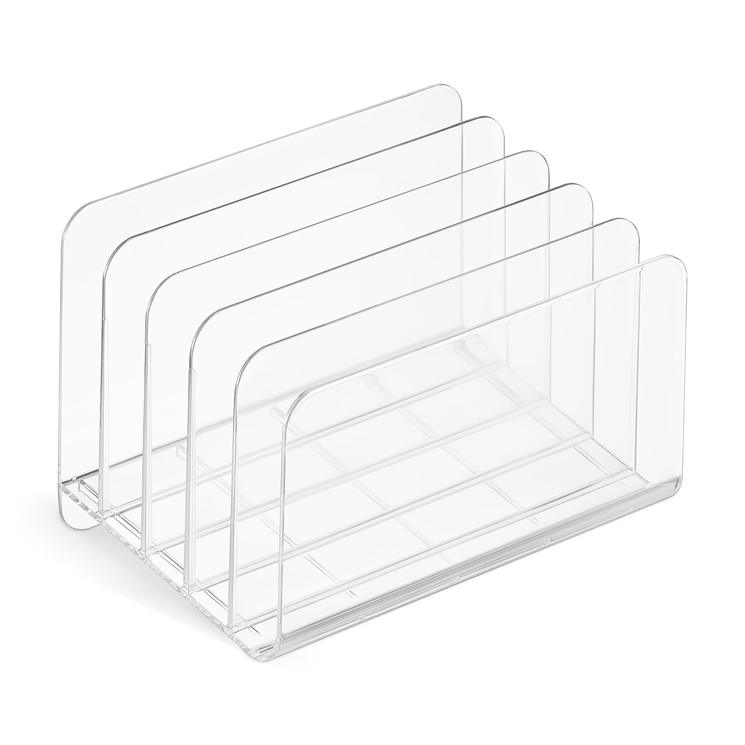 TRU RED™ 5-Compartment Plastic Desk Organizer, Clear (TR62285)