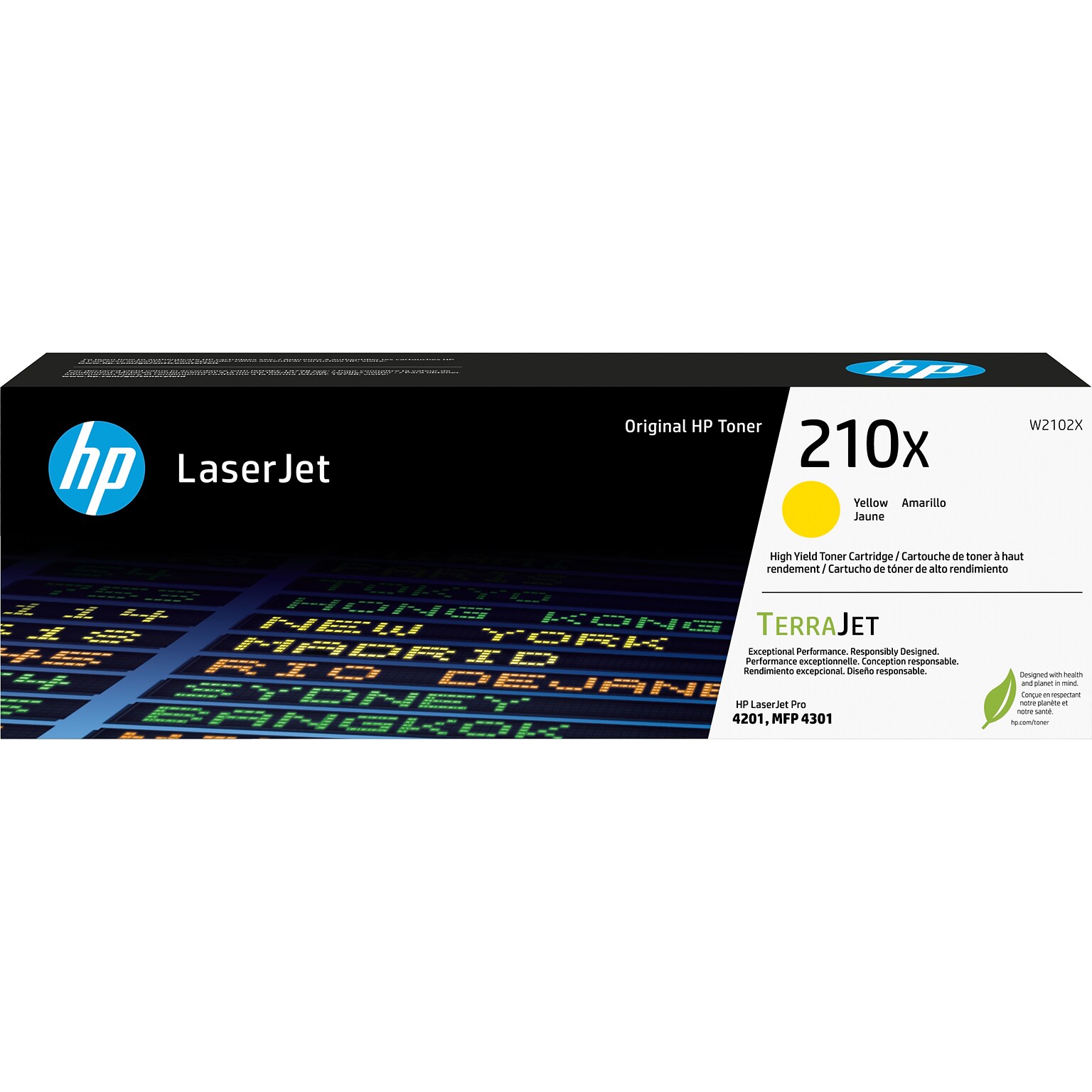 HP 210X Yellow High Yield Toner Cartridge (W2102X)