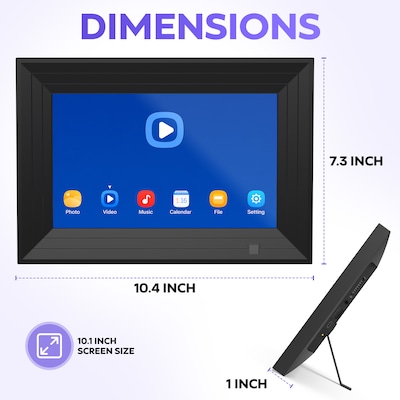 iFab 55P 10.1" Digital Signage Picture Frame for Retail Display, USB and SD Playback, Remote Control, Black (IPF55PBK)