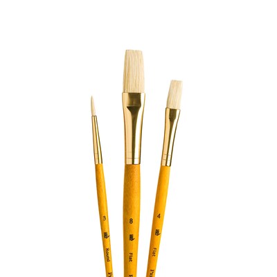 Princeton RealValue Short Handle Mixed Media Natural Variety Brush Set, 3/Set, 6 Sets/Bundle (PBXPR9103-6)