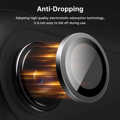 SaharaCase ZeroDamage Glass Camera Lens Protector for iPhone 17 Air, Black, 2/Pack (ZD00185)