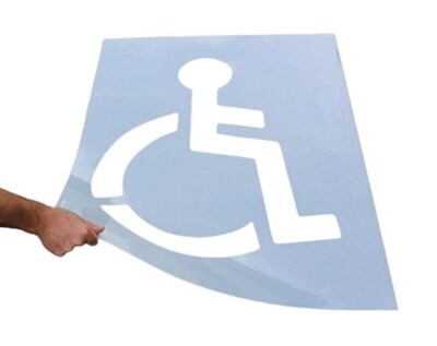 Accuform Parking Lot Stencil, WHEELCHAIR/HANDICAPPED SYMBOL, 47 x 34, Plastic (FMS258)