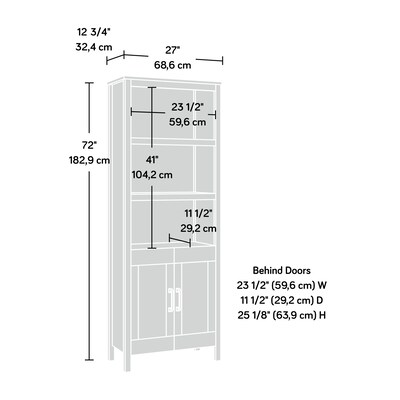 Sauder Select 72"H 5-Shelf Bookcase, Chalk Oak (434879)