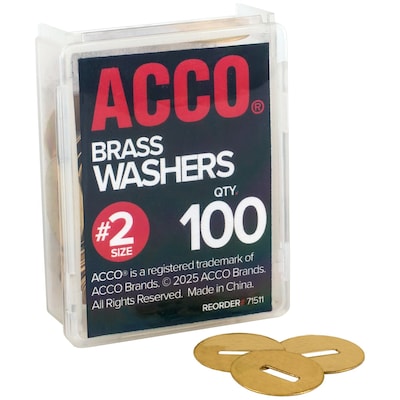 ACCO® Brass Washers, 15/32, Box of 100 (ACC71511)