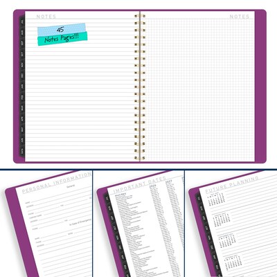 2026-2027 AT-A-GLANCE Contemporary 8.25" x 11" Academic Weekly & Monthly Planner, Faux Leather Cover, Purple (70-957X-18-27)
