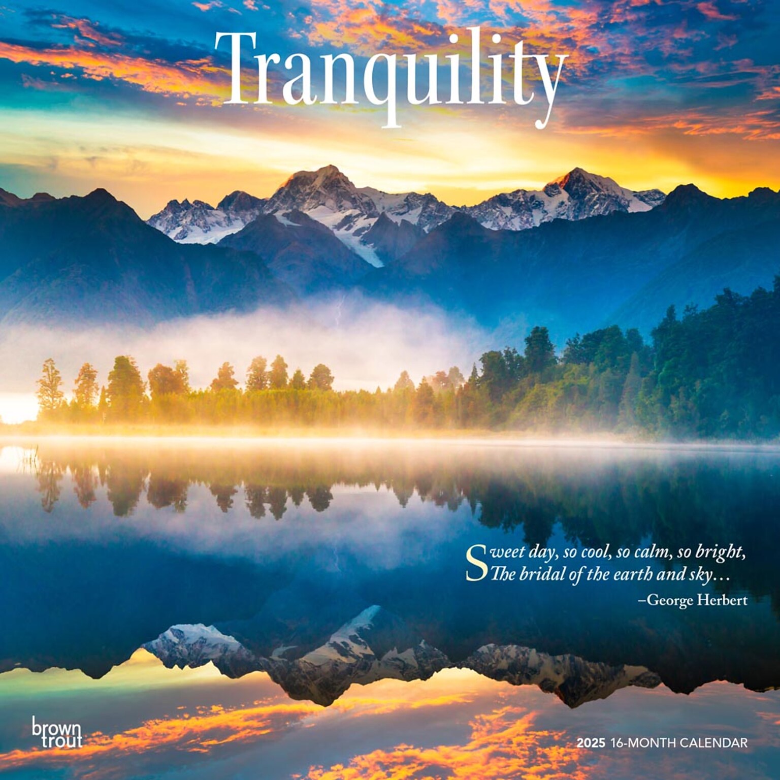 2025 BrownTrout Tranquility 12 x 12 Monthly Square Wall Calendar (9781975477882)